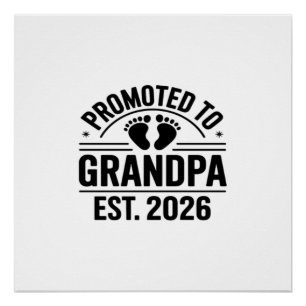 Póster Ascendido a abuelo, Est. 2026, Abuelo nuevo divert