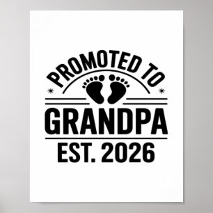 Póster Ascendido a abuelo, Est. 2026, divertido nuevo abu