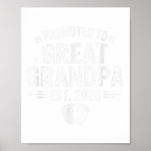 Póster Ascendido a Bisabuelo Est. 2026 Divertido Pronto A