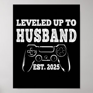 Póster Ascendido a Esposo Recién Casado 2025 Novio Novato