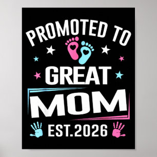 Póster Ascendido a Gran Mamá Est 2026 Anuncio de Embarazo