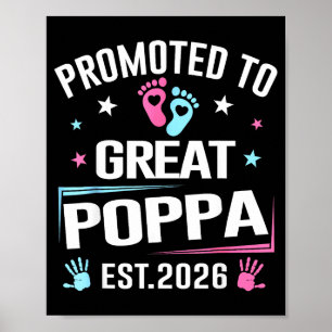 Póster Ascendido a Gran Papá Est 2026 Anuncio de Embarazo