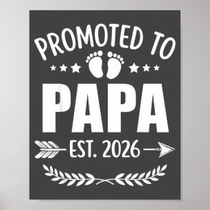 Póster Ascendido a Papá Est 2026 Nuevo Abuelo Embarazo An