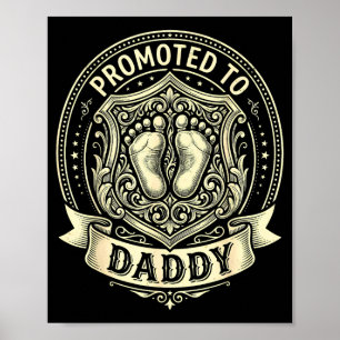 Póster Ascendido a papá para nuevo papá divertido 