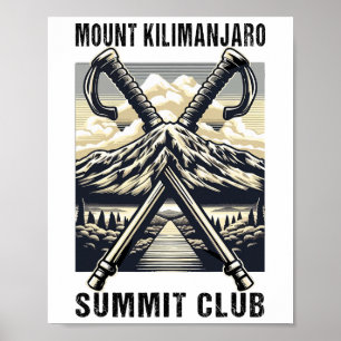 Póster Ascendió al Club de la Cumbre del Monte Kilimanjar