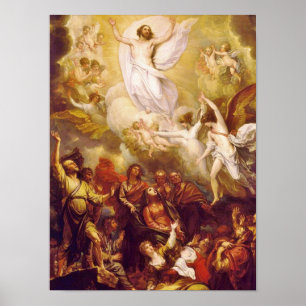 Póster Ascensión de Cristo con ángeles
