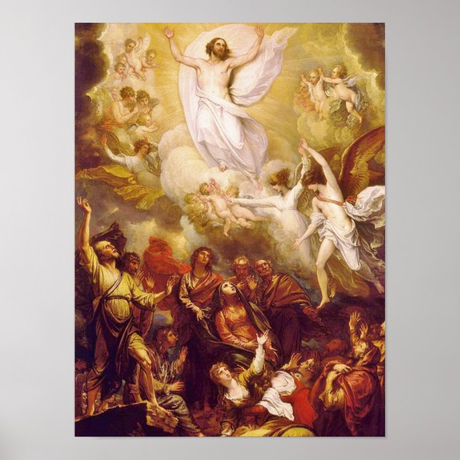 Póster Ascensión de Cristo con ángeles (Frente)