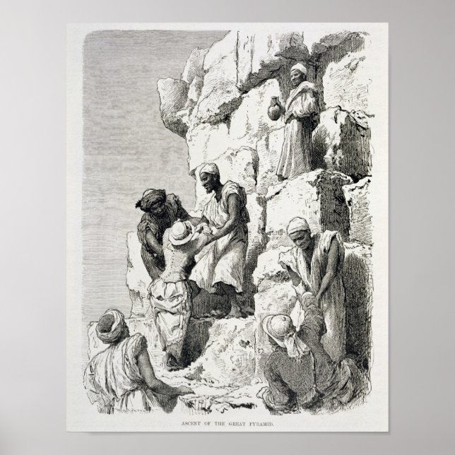 Póster Ascenso de la Gran Pirámide del siglo XIX (Frente)