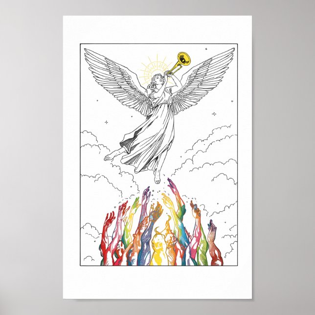 Póster Ascenso del Arcoíris – Ángel del Orgullo de la Esp (Frente)