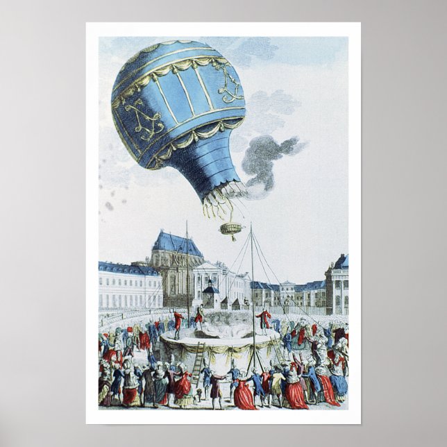 Póster Ascenso del globo aerostático de los hermanos Mont (Frente)