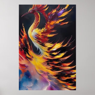 Póster Ascenso del Phoenix - AI Fantasy Art Print