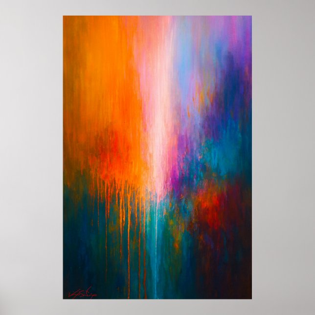 Póster Ascenso Radiante - Goteos Abstractos (Frente)