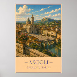 Póster Ascoli, Italy – Vintage Travel Poster