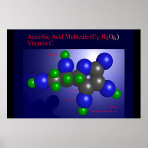 Póster Ascorbic Acid Molecule (print)
