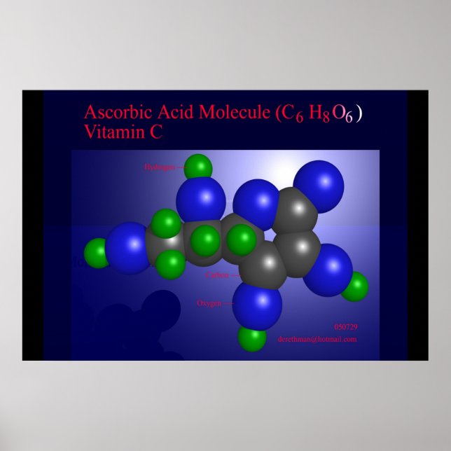 Póster Ascorbic Acid Molecule (print) (Frente)