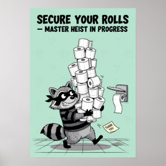 Póster “Asegura tus rollos” Golpe de papel higiénico