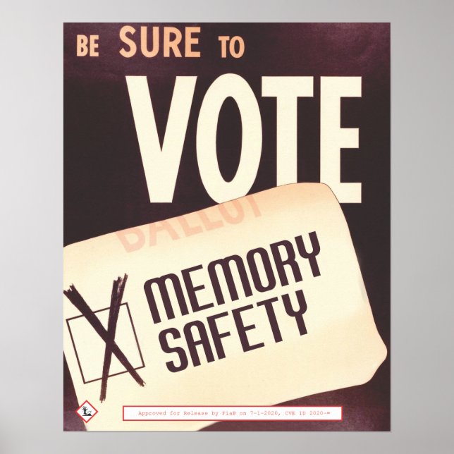 Póster Asegúrese de votar: Seguridad en la memoria (Frente)