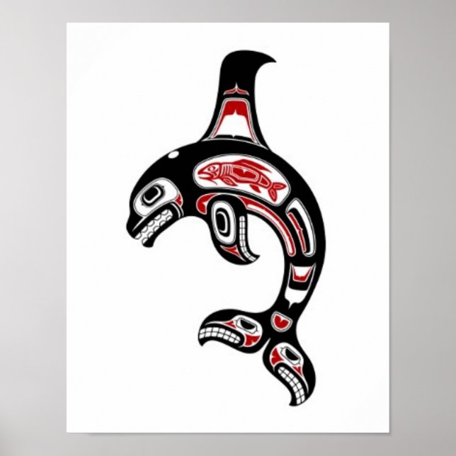 Póster Asesina de ballenas con espíritus de Haida rojo y  (Frente)