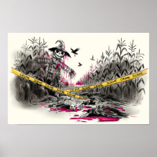 Póster Asesinato del Ilustracion Crows