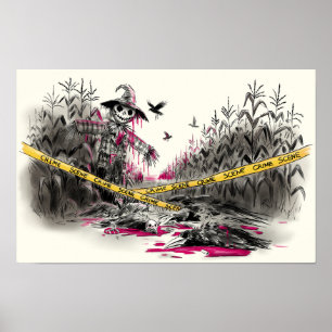 Póster Asesinato del Ilustracion Crows
