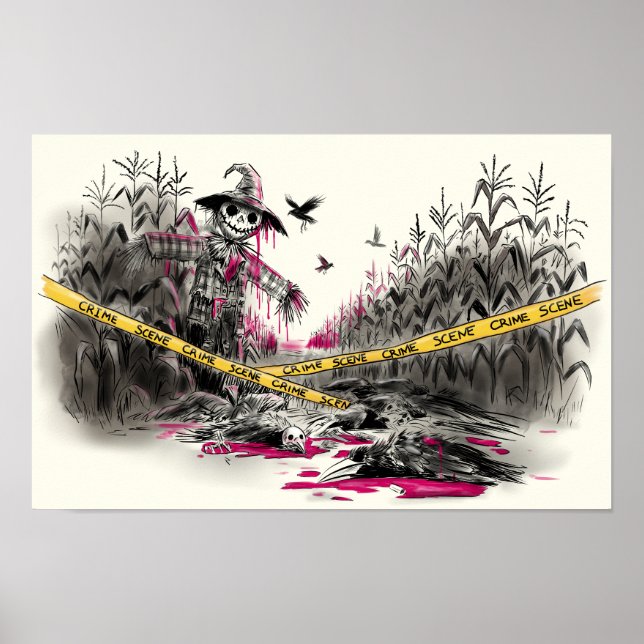 Póster Asesinato del Ilustracion Crows (Frente)