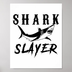 Póster Asesino de tiburones Pesca de tiburones y pescador