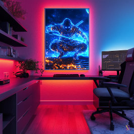 Póster Asesino en la sombra de Neon - Ninja Cyberpunk en