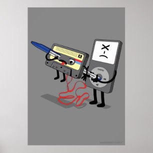 Póster Asesino IPod Clipart (casete del disco blando