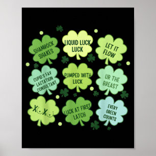 Póster Asesora de lactancia día de san patricio
