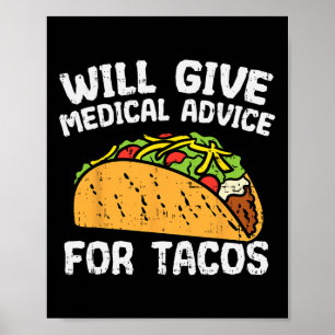Póster Asesoramiento Médico Para Tacos Mexicanos Cinco De
