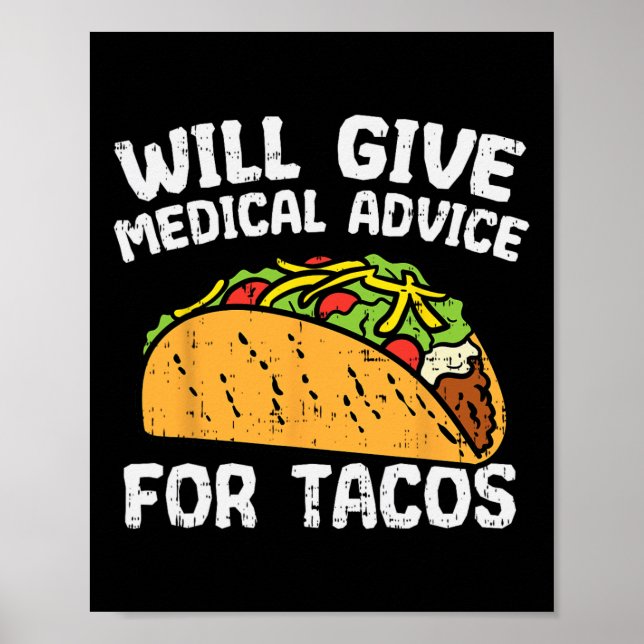 Póster Asesoramiento Médico Para Tacos Mexicanos Cinco De (Frente)