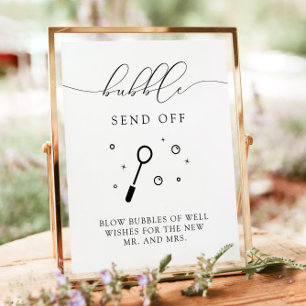 Póster ASHER Calligraphy Bubble despide Rótulo Boda