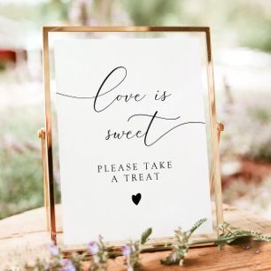 Póster ASHER Calligraphy Love Is Sweet Dessert Table