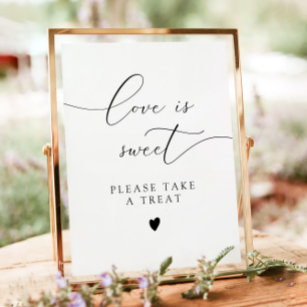 Póster ASHER Calligraphy Love Is Sweet Dessert Table