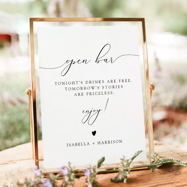 Póster ASHER Elegant Calligraphy Open Bar Bebe Poster (Subido por el creador)