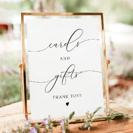 Póster ASHER Tarjetas y regalos de caligrafía elegante Se