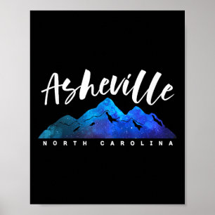 Póster Asheville Carolina del Norte Campamento Senderismo