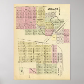 Póster Ashland y Wahoo, Nebraska