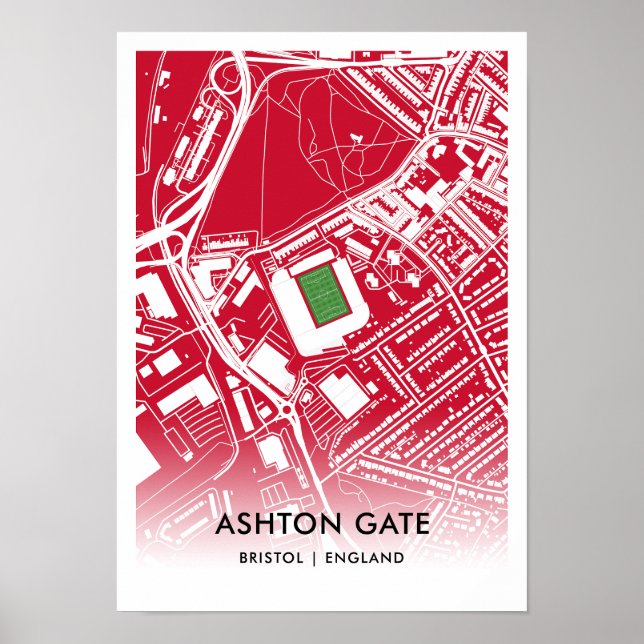 Póster Ashton Gate Poster - Hogar de Bristol City FC, Ing (Frente)