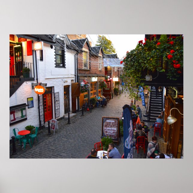 Póster Ashton Lane, Glasgow, Escocia. (Frente)