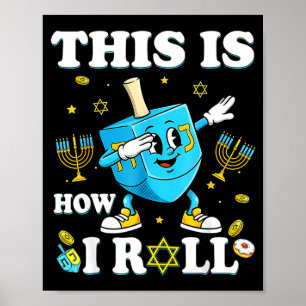 Póster Así es como ruedo Hanukkah Dreidel Chanukah Judío