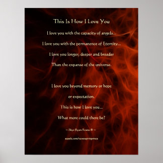Póster "Así es como te amo" Poster de poesía fractal