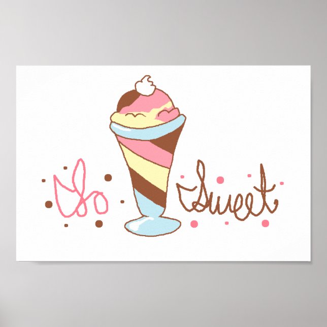 Póster Así que crema de hielo dulce (Frente)