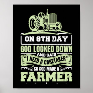 Póster Así Que Dios Hizo Agricultura De Tractor De Vida P