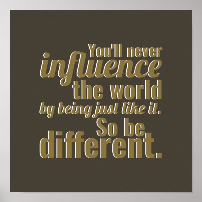 Póster Así que sé diferente (Frente)