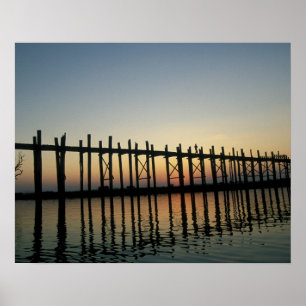 Póster Asia, Burma (Myanmar)  Silhouette of U Bien's 2