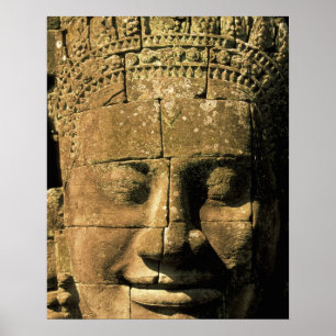 Póster Asia, Camboya, Siem Reap. Angkor Thom, cabezas de 
