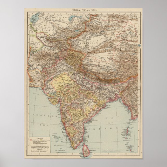 Póster Asia Central, India (Frente)