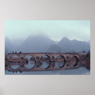 Póster Asia, China, Guizhou, Anshuichang. Antiguo
