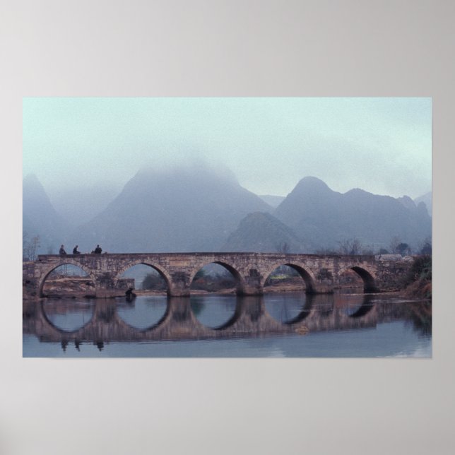 Póster Asia, China, Guizhou, Anshuichang. Antiguo (Frente)